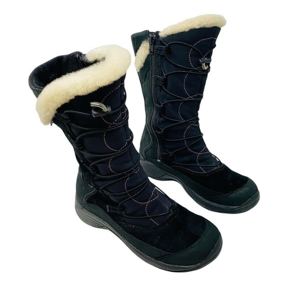 Merrell Encore Apex Boots Women Size 6 Black Fleece Lined Snow Winter Suede